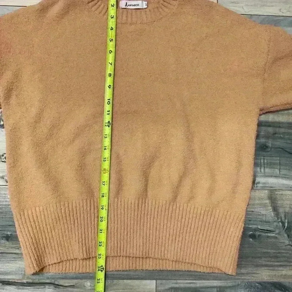 Anrabess Women’s Crewneck Long Sleeve Fuzzy Knit Chunky Sweater Warm Pullover To - Picture 7 of 7